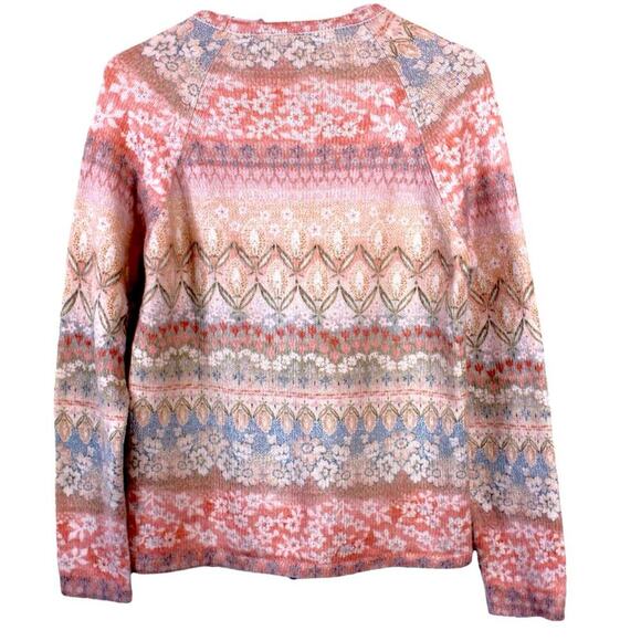 ANTHROPOLOGIE Postage Stamp 9-HIS STCL Pullover Floral Sweater Size XS - Picture 2 of 5